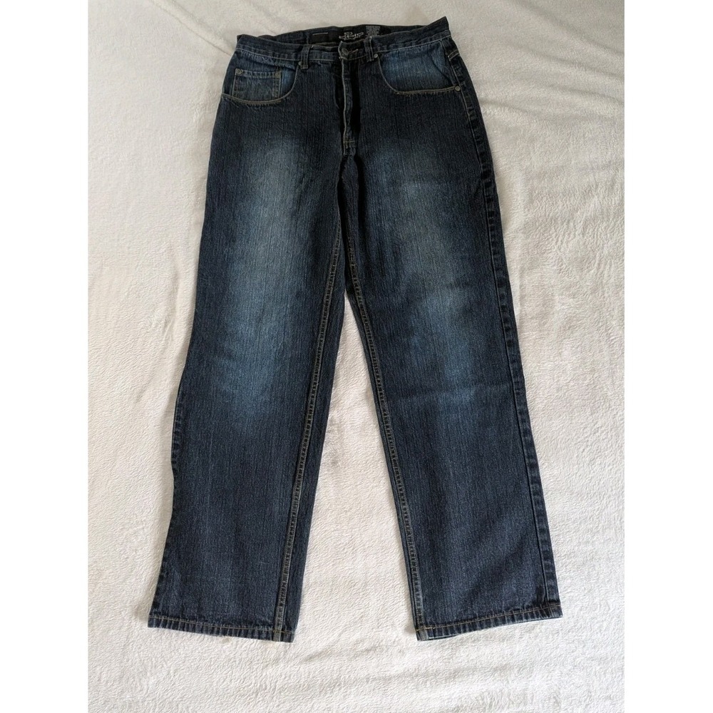 E3 Epic Eurodnm Jeans Men's‎ Size 34x34 Loose Fit Wide Leg Dark Wash Denim